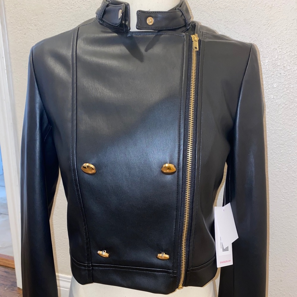 Black faux leather jacket